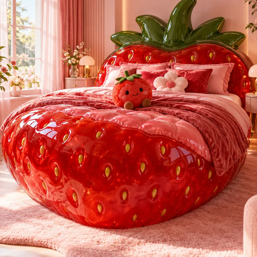 Strawberry jelly bed AI Jelly Bed template preview