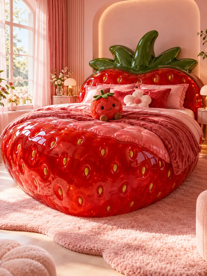 Strawberry jelly bed AI Jelly Bed template preview
